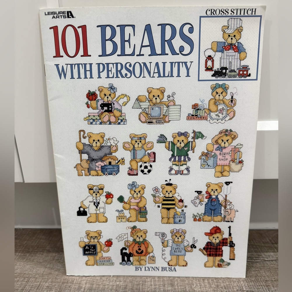 Vintage 1999 cross stitch bear pattern book